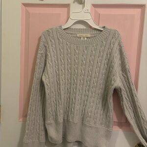 Simply Grey Women's Light Gray Cable Knit Sweater